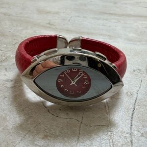 Red and Silver Wearable Tech Watch